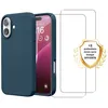 Image de Coque antichoc compatible iPhone 16 Bleu Marine + 2 protections écran - EVETANE