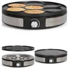 Image de Crêpière - INOX - 2 en 1 - 33 cm - Anti-adhésif - 1500W - Compatible lave-vaisselle