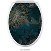 Image de Stickers Abattant WC - Lumaléa - Fleurs tropicales - Adhésif BRILLANT - 35x43 cm