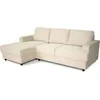 Image de Canapé dangle gauche 4 places - PAUL in cord - Tissu Beige - 216 x 141 x 79 cm - Fabriqué en Ukraine