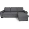 Image de Canapé dangle convertible réversible CATHY 3 places - Tissu Gris - L 242 x P 155 x H 85 cm