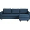 Image de Canapé dangle convertible réversible 3 places CATS - Tissu bleu - L 222 x P 150 x H 86 cm