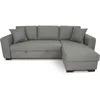 Image de Canapé dangle convertible réversible 4 places - Tissu gris clair - L 244 x P 151 x H 90 -HAMILTON -Fabriqué en Ukraine