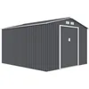 Image de Abri de jardin en métal 884 m² - 277 x 319 x 202 cm - URANUS - Kit dancrage inclus 2 portes coulissantes - Gris