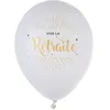 Image de 8 ballons en latex vive la retraite blanc et or métallisé 23 cm pour décoration