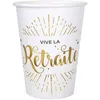 Image de Gobelets jetables Vive la retraite blanc - Lot de 10