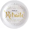 Image de Assiettes jetables - VIVE RETRAITE - Blanc - 10 pièces