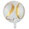 Image de Ballon métallique - 10 - 35 cm - Blanc et doré - Anniversaire - Compatible hélium