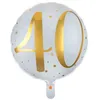 Image de Pour votre anniversaire vous souhaitez une décoration chic et élégante ? Le ballon métallique blanc avec lécriture et motifs en