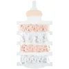 Image de Rubans baptême (lot de 4) - Motif baby - Blanc et corail - 15 mm - 2 m