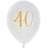 Image de Ballons - Joyeux Anniversaire - 40 ans - Sachet de 8 - Latex blanc - Gonflables à lhélium