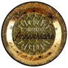Image de 10 Assiettes carton Joyeux anniversaire noir et or 225 cm - Or