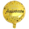 Image de Ballon aluminium Joyeux anniversaire noir et or 35 cm - Jaune - Adulte - Ballon classique - Ballon hélium