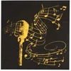 Image de 20 SERVIETTES DE TABLE JETABLE COCKTAIL NOTES MUSIQUE 25CM NOIR Noir