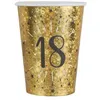 Image de Gobelet en carton - SANTEX - Gobelet « ge 18 ans » - Or brillant - 27 cl - Lot de 10