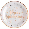 Image de 10 Assiettes carton Joyeux anniversaire rose gold 225 cm - Rose gold