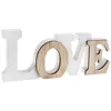 Image de Centre de table - SANTEX - LETTRES LOVE - bois - blanc et naturel - 14x1 2x6 cm