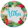 Image de 10 Assiettes carton Aloha 225 cm