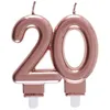 Image de REF/6932 -Décoration gâteau anniversaire avec bougie 20 ans rose gold métallique (x1)