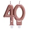 Image de Bougie danniversaire - SANTEX - 40 ans - Rose gold métallique - Paraffine et plastique - Effet blush brillant