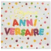 Image de 20 SERVIETTES DE TABLE JETABLE PAPIER ANNIVERSAIRE 33CM POIS COLORE Multicolore