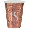 Image de Gobelet anniversaire 18 ans rose gold élégant (x10) REF/7349 Matière carton
