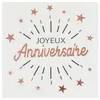 Image de Serviette de table joyeux anniversaire blanche et rose gold métallique (x10) REF/6649