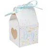 Image de 6 BALLOTINS BABY SHOWER BOY 4X4X4CM RUBAN BLEU