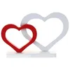 Image de Centre de table - JOUR DE FETE - Saint-Valentin - Bois - Rouge et Blanc - 22 cm
