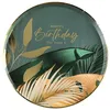 Image de 2 Lots de 10 Assiettes rondes en carton anniversaire Jungle tropicale: Happy Birthday 22.5cm REF/8532