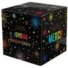 Image de Tirelire urne anniversaire - SANTEX - 9031-11 Festicolor - Noir - Décor multicolore Joyeux Anniversaire - 20x20x20 cm