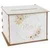 Image de Tirelire en bois - SANTEX - 8966-1 - Blanc - 20x20x23 cm - Mariage