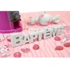 Image de DÉCO DE TABLE MOT BAPTÊME 12CM BLANC PAILLETÉ