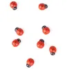 Image de 10 coccinelles en bois rouges et noires 1 5 cm pour décoration