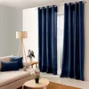 Image de Rideau coloré en pur coton 8 oeillets Bleu Marine 135x240 cm