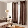 Image de Rideau coloré en pur coton 8 oeillets Taupe 135x240 cm