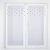 Image de Paire de petits voilages droits sablés avec top à coeurs Gris clair 60x120 cm
