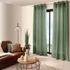 Image de Enjoy Home - Rideau en toile unie Basic à 8 oeillets - 140 x 240 cm - Vert argile