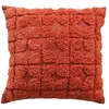 Image de Coussin déhoussable aux broderies - Effet laine Brique 40x40 cm
