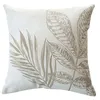 Image de Coussin carré motif nature épuré Ecru 40x40 cm