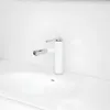 Image de Mitigeur lavabo blanc et chromé - ESSEBAGNO - Ultrate - Monotrou - Pivotant - Economie deau
