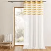 Image de Voilage avec parement à rayures satinées Jaune 140x250 cm