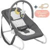 Image de Badabulle Transat Bébé - Easy Moonlight - Pliable - Position Fixe ou Balancelle + anneau cuillère de dentition