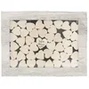 Image de CADRE 45 COEURS BOIS 30X40CM NATURE Beige Ivoire Crème Écru Naturel Taupe