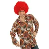 Image de CHEMISE RÉTRO PSYCHÉDÉLIQUE HOMME S Orange Cuivre Mandarine