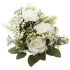 Image de BOUQUET 9 ROSES ARTIFICIELLES 40.5CM BLANC