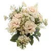 Image de BOUQUET 9 TIGES 5 ROSES ARTIFICIELLES 40.5CM ROSÉ