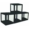 Image de Chaks 11594-10 Lot de 4 Cubes en carton avec film plastique rigide 30x30x30cm Noir