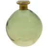 Image de Vase boule - Verre - Goulot or - 12 5x14 5 cm - Vert olive - Objets décoratifs