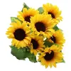 Image de BOUQUET 7 TOURNESOLS ARTIFICIELS 34CM JAUNE